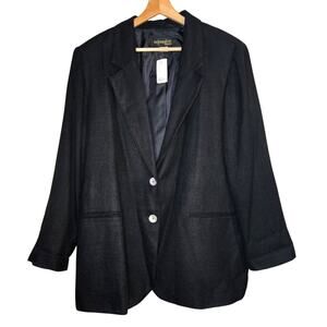NWT Requirements 18W Classic & Stylish Black Blazer [0155]